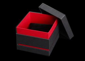 Best Black & Red Paper Watch Box Cardboard Covered Gift Packaging Custom Logo wholesale