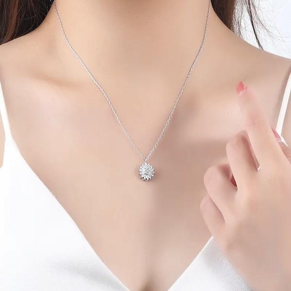 Cheap 925 Sterling Women Necklaces Silver Daisy Necklace Cubic Zircon Cross for sale
