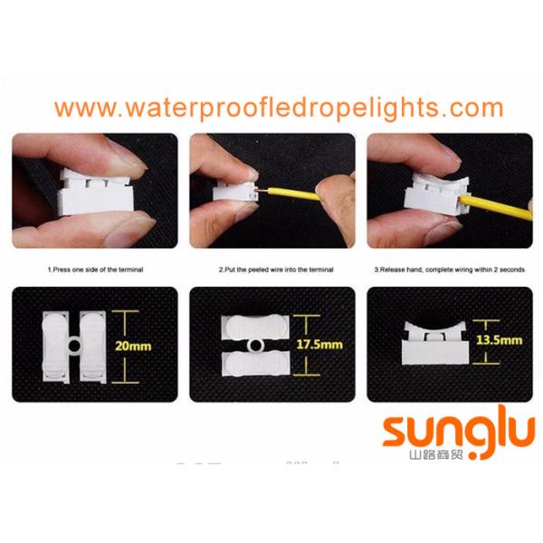 CH2 Spring Wire Clamp Connector , White LED Light Strip 2 Pin Connector