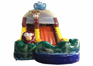 Forest Elephant Animals Commercial Inflatable Water Slides Standard For Kids Under 15