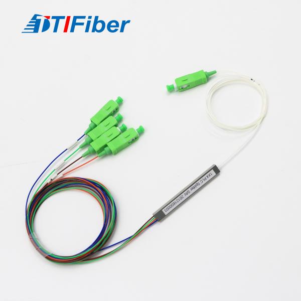 Cheap Steel Tube PLC Fiber Optic Splitter 1x4 G652D G657A1 G657A2 Type for sale