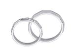 Geometric Pattern Design Manual Inlay 9.8g Couple Pair Rings