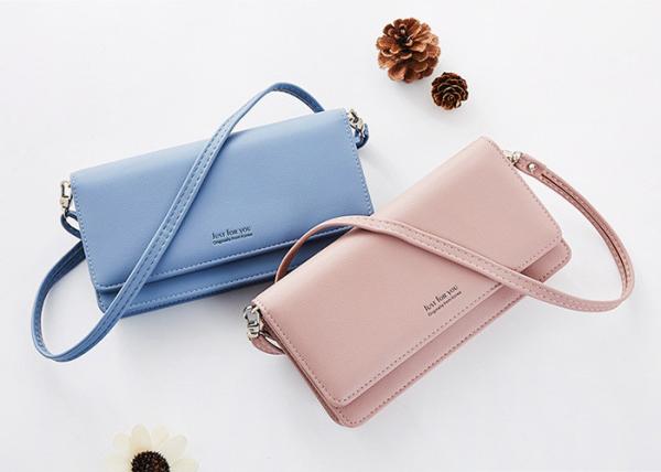 Cheap Ladies Simple Pu Leather Shoulder Bag , Oem Slung Fashion Long Wallet for sale