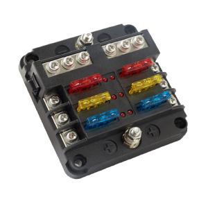 Best Blade Fuse Block 12 Volt Fuse Box Holder 6 Circuits Negative Bus Terminal Block With LED Indicator Damp Proof wholesale