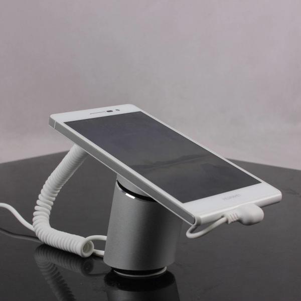 COMER alloy display stands for gsm cellphone shops with alarm sensor cable and type c cord