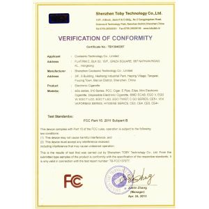 Shenzhen Coolsonic Technology Co., Ltd. Certifications