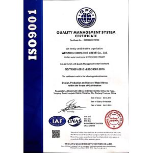 Wenzhou Xidelong Valve Co. LTD Certifications