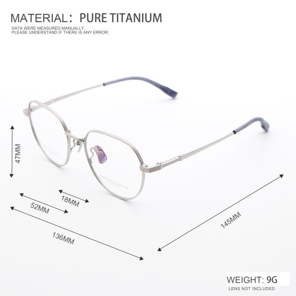 Spectacle Frames Pure Titanium Optical Glasses Frames 88204