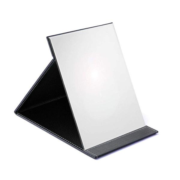 Cheap Single Side Folding Travel Mirror Vegan Leather Customized With Stand for sale