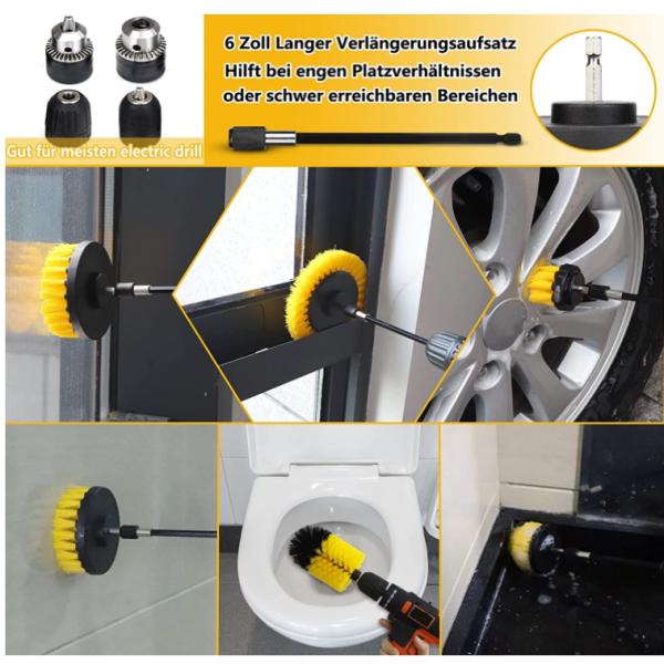 PP Drill Brush Attachment Set 7 Pieces For Cleaning