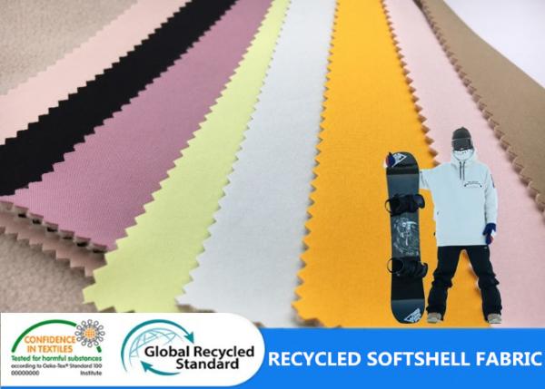 Cheap 92% Recycled Polyester 3 Layer TPU Polar Fleece Stretch Fabric Soft Shell Skiing Hoodie Jacket Fabric for sale
