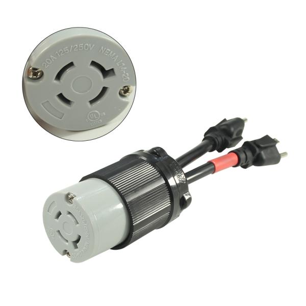 NEMA 5-15P to L14-20C 1ft 14/3 Extension Cord with ROHS USA CE