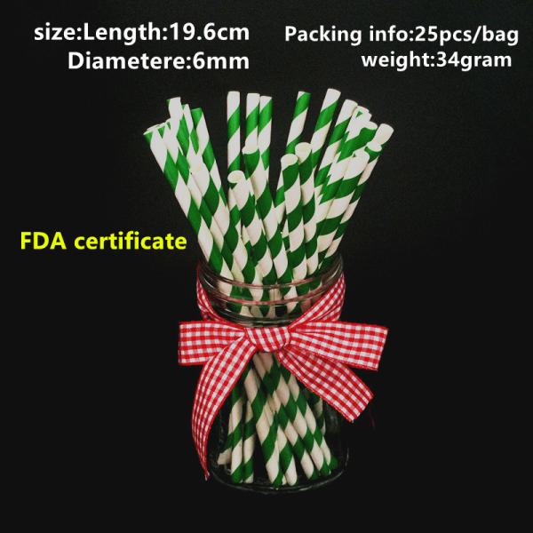 FDA Certificate Biodegradable Paper Straws Food-grade Recyclable Printed Eco-friendly Paper Straws