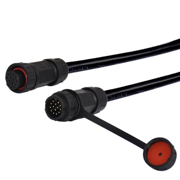 M19 Waterproof Cable Connector 12 Pin Data Screw Locking Connector
