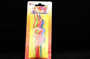 Random Color Thin Twisted Birthday Candles , Long Thin Birthday Candles Smoke Free