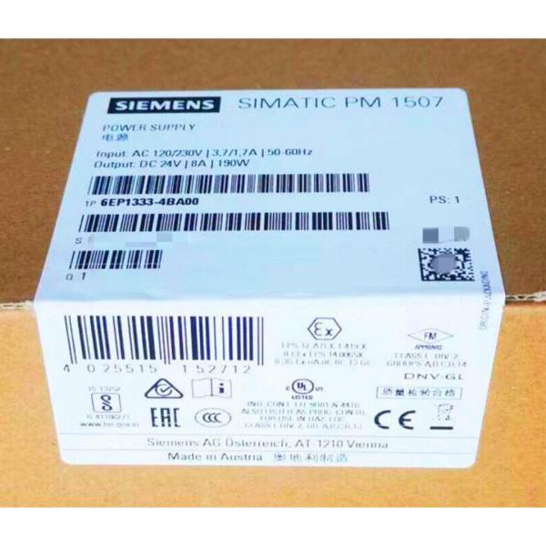 Cheap SIEMENS 6EP1333-4BA00 SIMATIC PM 1507 24 V/8 A REGULATED POWER SUPPLY FOR SIMATIC S7-1500 INPUT: 120/230 V AC for sale