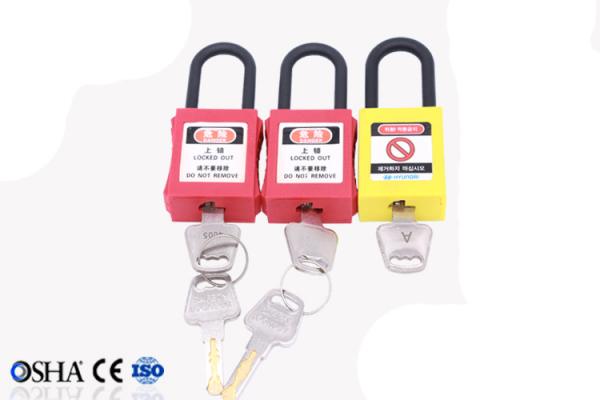 Cheap 38MM Steel Shackle Safety Lockout Locks With Master Keys for sale