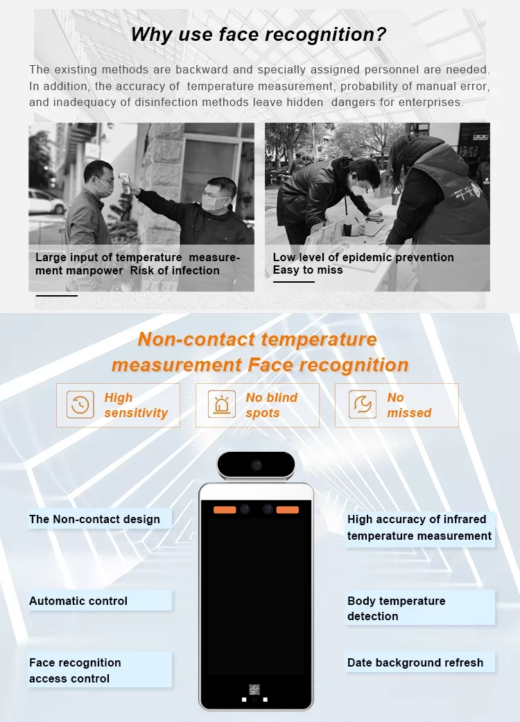 Multifunction Face Recognition Scanner Terminal With Temperature Detection