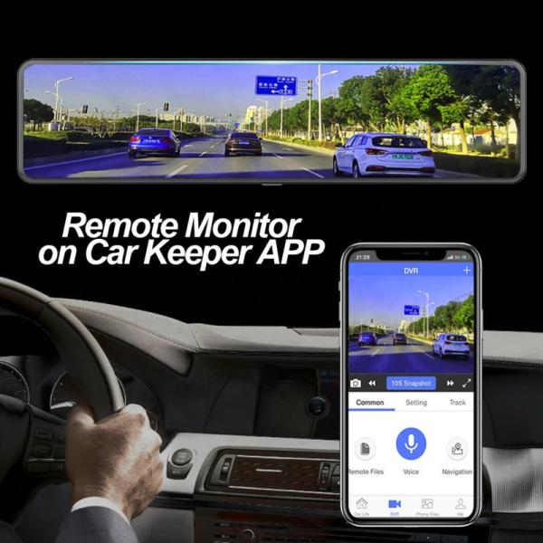FHD1080P Dual Wireless Dashboard Camera Mirror Mounted Dash Cam IPS Screen