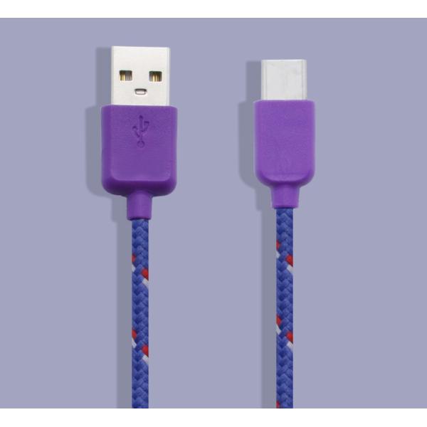 New Products Nylon Woven Mobile Smart Phone Accessories Micro Type-C Fast Charging Data