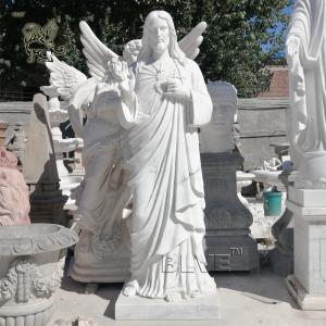 Best Marble Life Size Christ Jesus Statue Christian Religious Figure Sculpture Hand Carved Outdoor Church Spot Goods wholesale