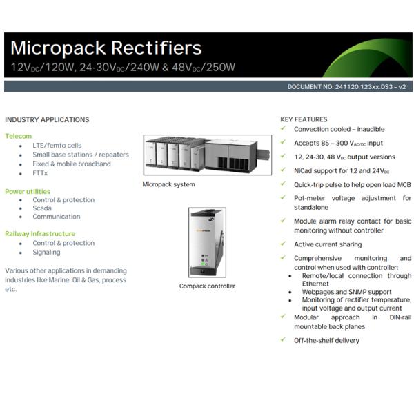 Eltek Rectifier Module Micropack 12V/120W 24V/240W WOR 48V/250W CC (241120.300 241120.200 241120.100)