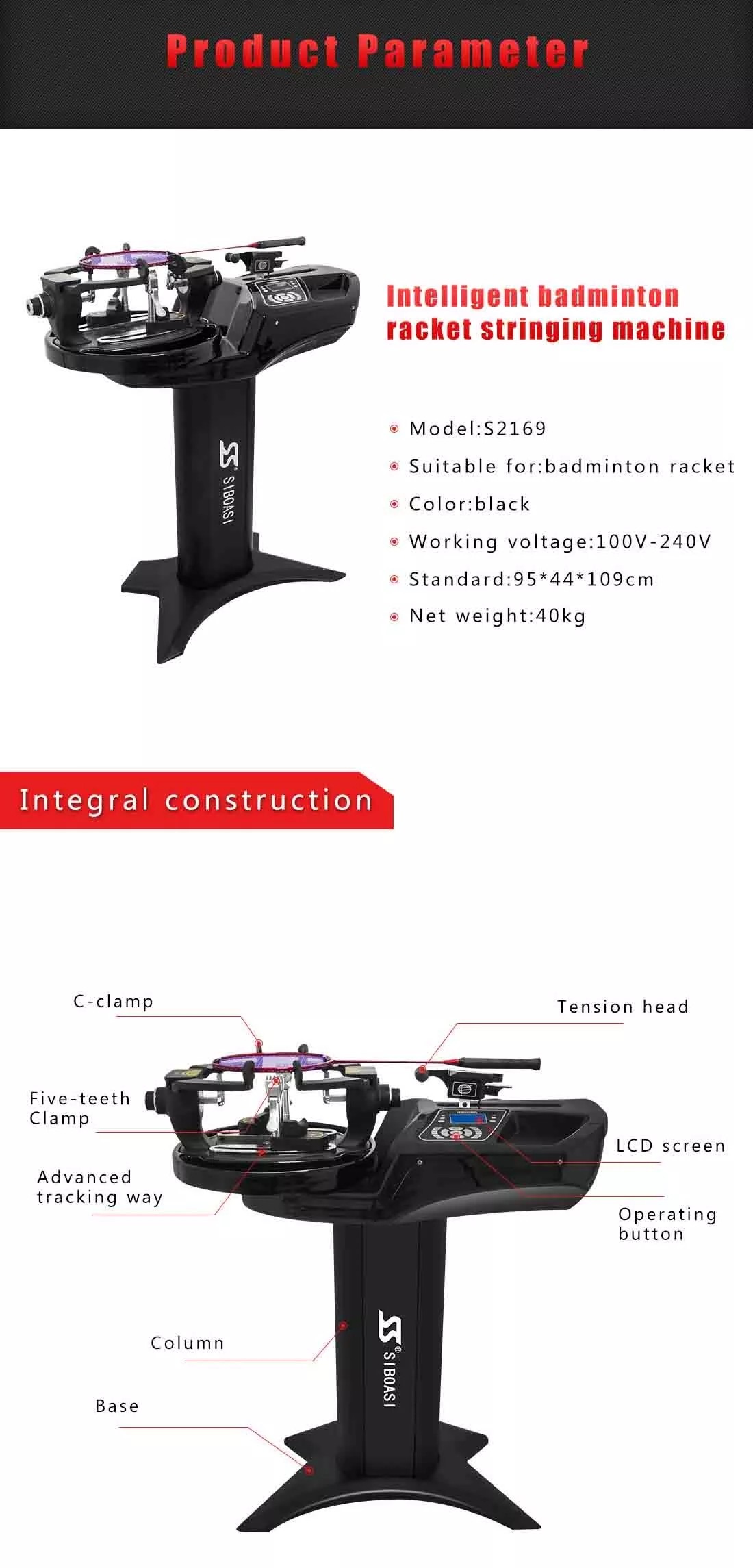Programmable Badminton Racket Stringing Machine Shuttle Racket Stringing Machine 10 To 90 Pounds