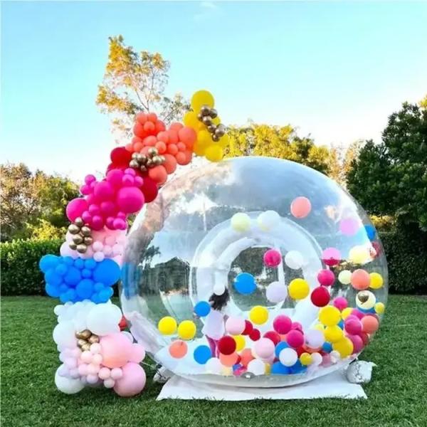 Cheap Transparent Inflatable Bubble Tent 100% PVC Bubble House With Blower for sale