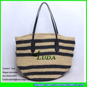 Best LUDA new stripe paper straw farmers market tote bag natural straw wholesale