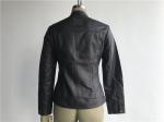Chocolate Womens Pu Leather Coat Pleather Jacket With Embroidery / Ingot Tw75839