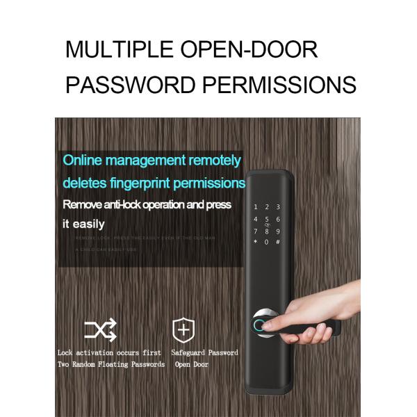 Full Screen Smart Password Lock , Fingerprint Reader Door Lock Toughened Glass