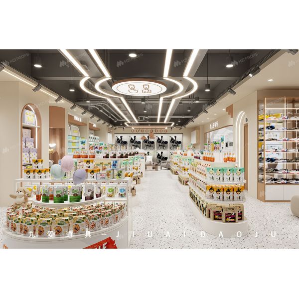 BBC002 Fashion-forward baby diaper rack display Luxury Shop Showcase Baby Store Design shelves for baby shop