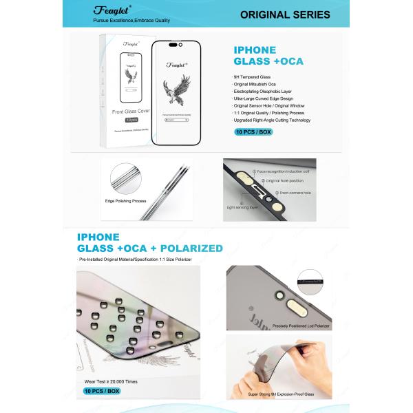 X-16 IPhone Glass With OCA 9H Tempered Iphone 13 Touch Glass Feaglet