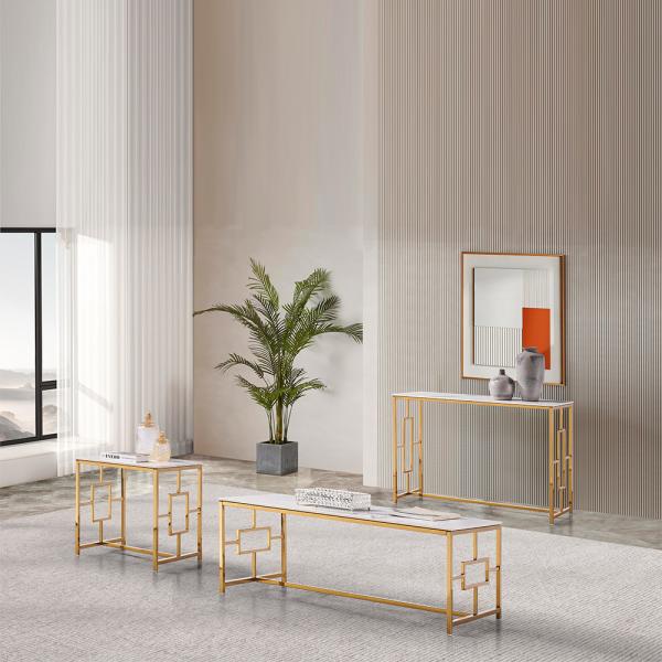 Wear Resistant Marble Top Coffee Table Square shape Practical