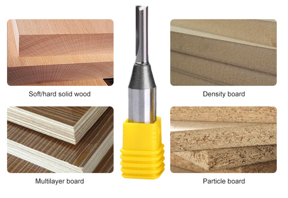1/4'' Shank Straight TCT Solid Carbide Router Bits Cutter Diameter 1mm-16mm