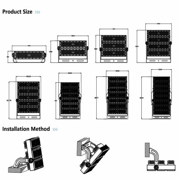 Ip60 Led High Mast Light High Power Sports 200w To 1600w