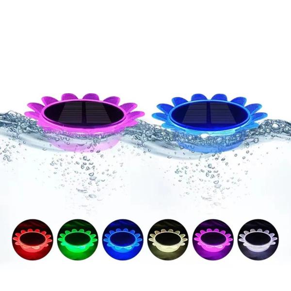 OEM IP68 Multi Color LED Solar Float Lamp For Swimming Pool Night Light Stair Light