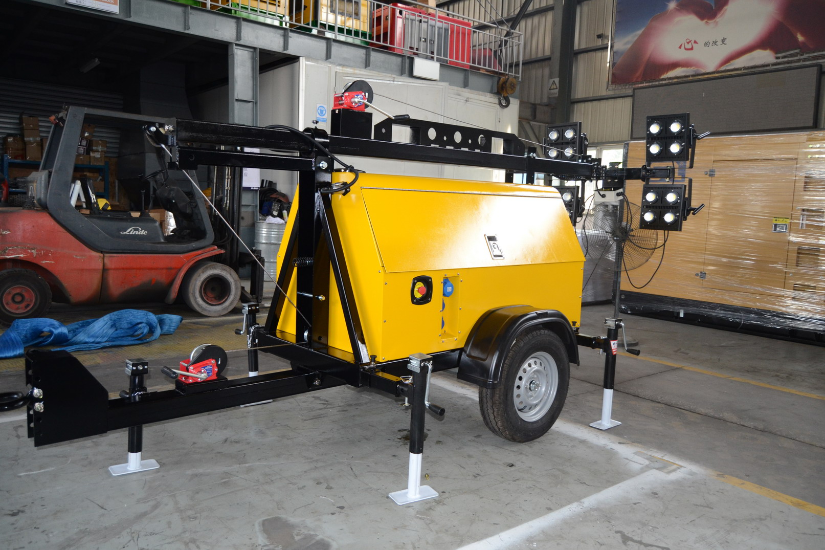 6kw Portable Light Tower Lamp Doosan 50W Obstruction Lights