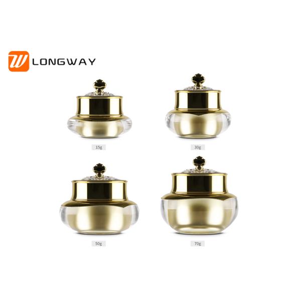 Delicate Plastic Cosmetic Jars With Metal Crown Lid Lotion Usage Irregular Type