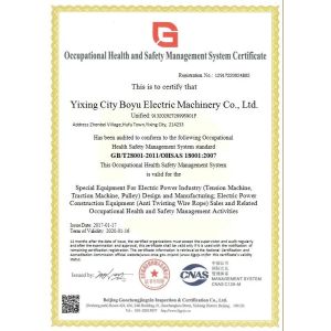 Yixing Boyu Electric Power Machinery Co.,LTD Certifications