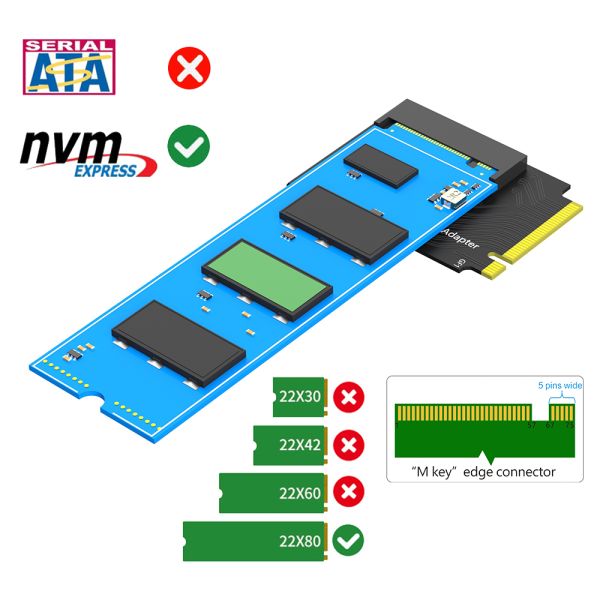 M.2 NGFF Adapter NVME SSD Angled Extension for ROG Ally Gaming with High Speed Data Transmission