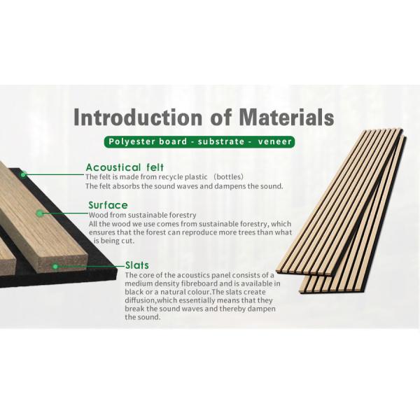 Recycled Aku Panel Vertical Wood Slat Wall Acoustic Board Customized