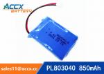 7.4V 850mAh lithium polymer battery 803040 pl803040 li po battery for led light