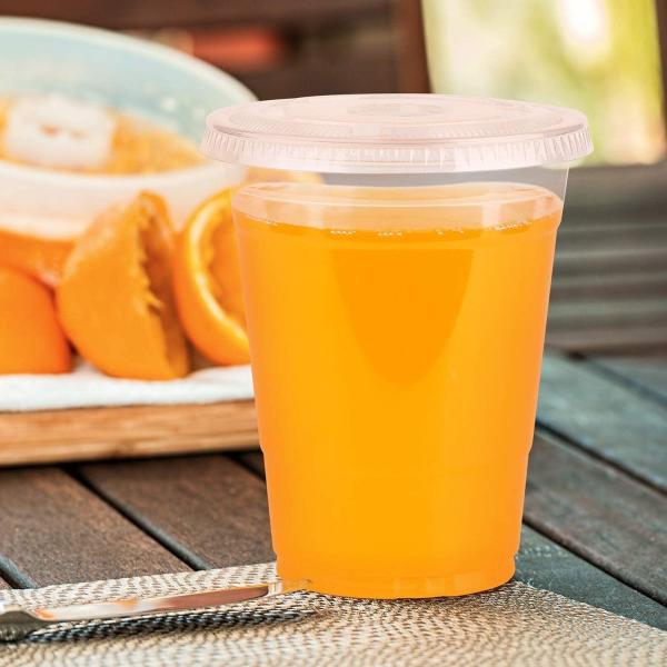 Cheap Clear 16Oz Disposable Plastic Cup With Slot Lid for sale