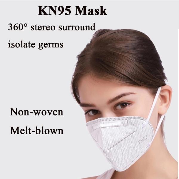 Breathable KN95 Face Mask 95% Filtration Disposable Medical Mask Dustproof