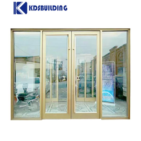 Aluminum Exterior Automatic Sliding Door Double Glass Casement Spring Door