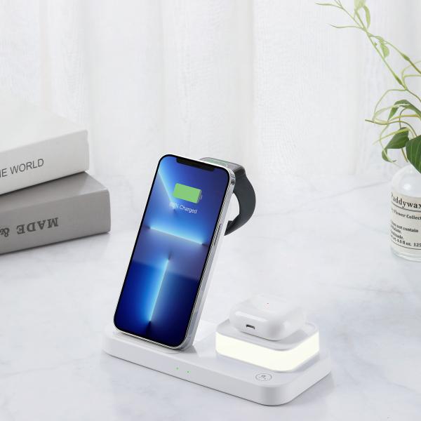 Portable 15W 3 In 1 Fast Wireless Charger Foldable For Samsung Iphone