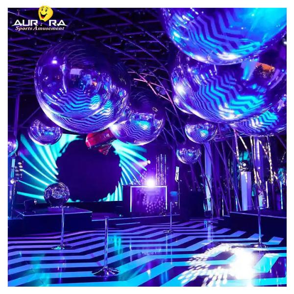 Cheap Giant Silver Inflatable Mirror Ball PVC For Christmas Wedding Party Decor for sale