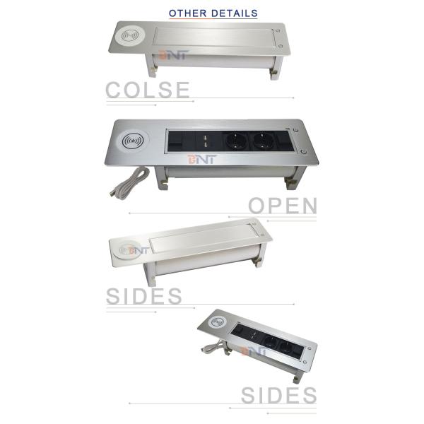 BNT Latest model power changeable motorized revole desk power data outlet aluminum alloy built in worktop