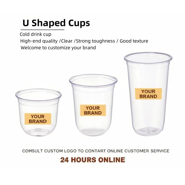 12/14/16/20oz U Shaped Plastic Cups